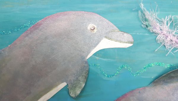 3d obraz delfiny Maszkota
